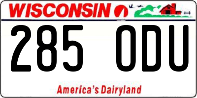 WI license plate 285ODU