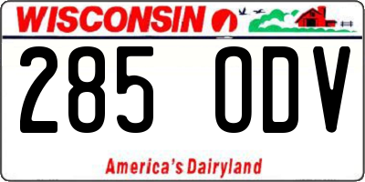 WI license plate 285ODV