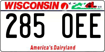 WI license plate 285OEE