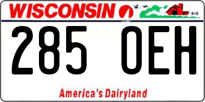 WI license plate 285OEH