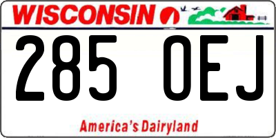 WI license plate 285OEJ