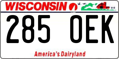 WI license plate 285OEK
