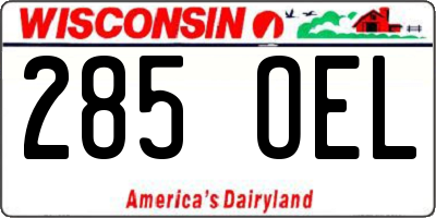 WI license plate 285OEL