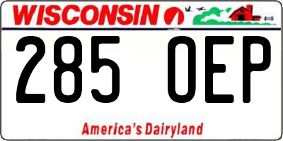WI license plate 285OEP