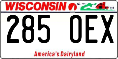 WI license plate 285OEX