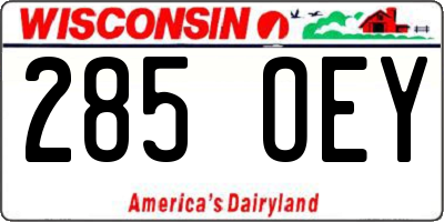 WI license plate 285OEY
