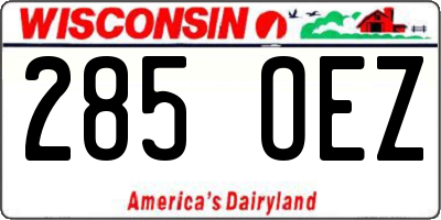WI license plate 285OEZ