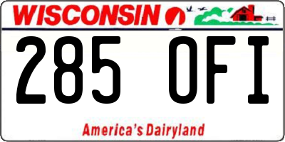 WI license plate 285OFI
