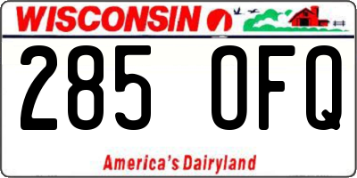 WI license plate 285OFQ
