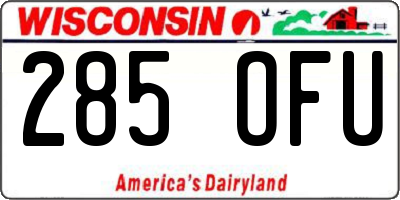 WI license plate 285OFU