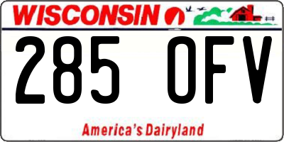 WI license plate 285OFV