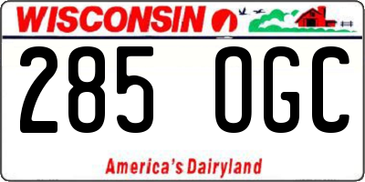 WI license plate 285OGC