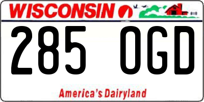 WI license plate 285OGD