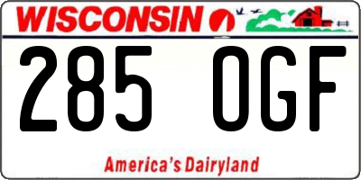 WI license plate 285OGF