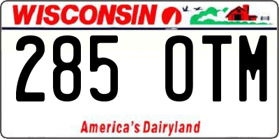 WI license plate 285OTM