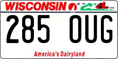 WI license plate 285OUG