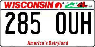 WI license plate 285OUH