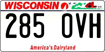 WI license plate 285OVH