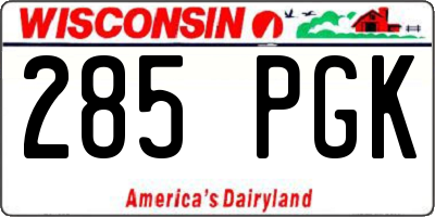 WI license plate 285PGK