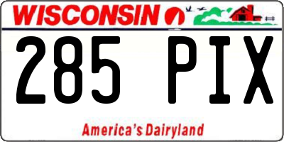 WI license plate 285PIX