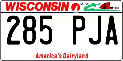 WI license plate 285PJA