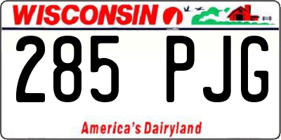 WI license plate 285PJG