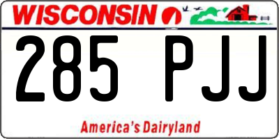 WI license plate 285PJJ