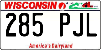 WI license plate 285PJL