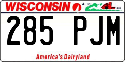 WI license plate 285PJM
