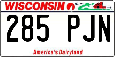 WI license plate 285PJN