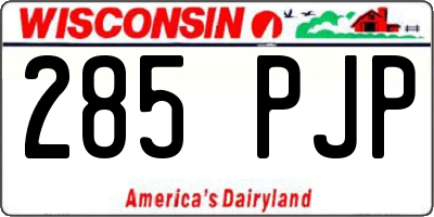 WI license plate 285PJP