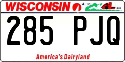 WI license plate 285PJQ