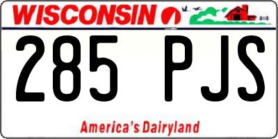 WI license plate 285PJS