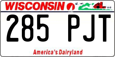WI license plate 285PJT
