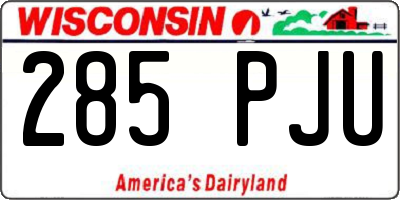 WI license plate 285PJU
