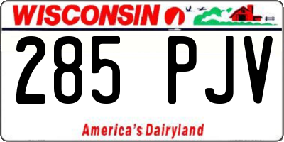 WI license plate 285PJV