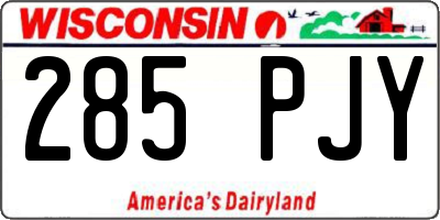 WI license plate 285PJY
