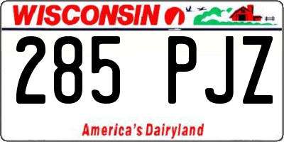 WI license plate 285PJZ