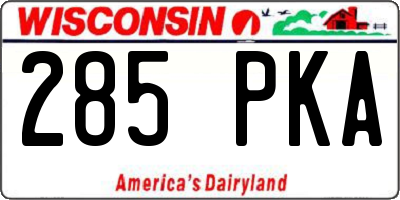 WI license plate 285PKA