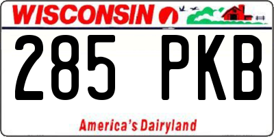WI license plate 285PKB