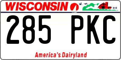 WI license plate 285PKC