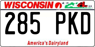 WI license plate 285PKD