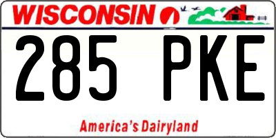 WI license plate 285PKE