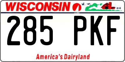 WI license plate 285PKF