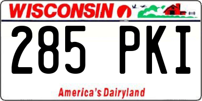 WI license plate 285PKI