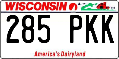 WI license plate 285PKK