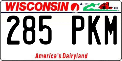 WI license plate 285PKM