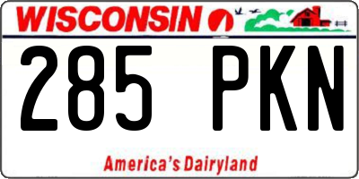 WI license plate 285PKN