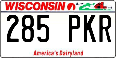 WI license plate 285PKR