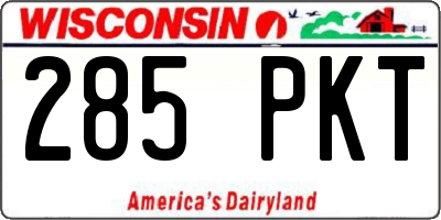 WI license plate 285PKT